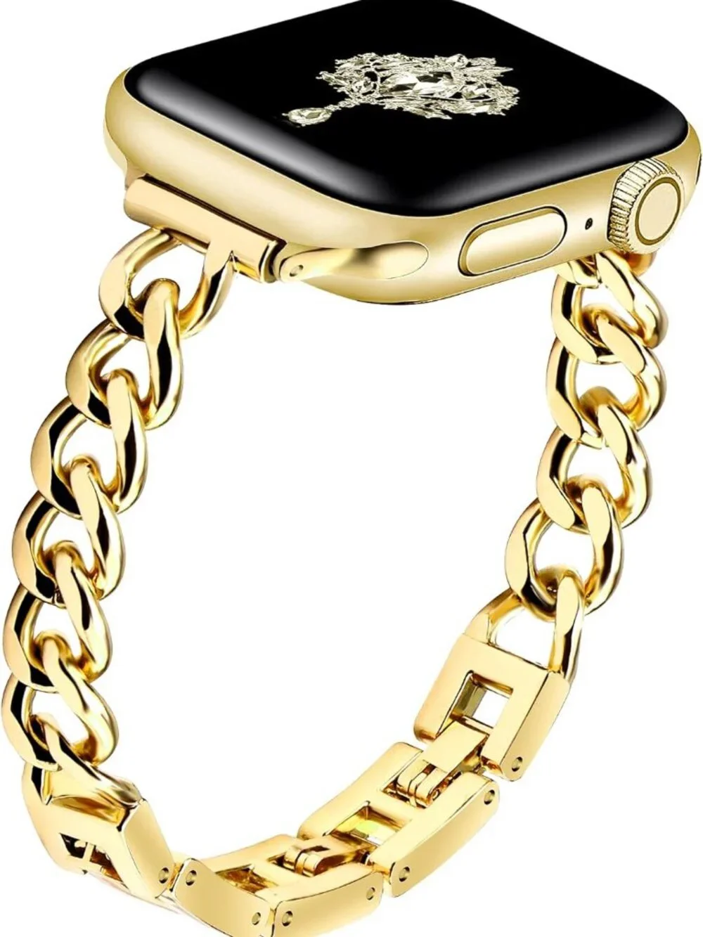 Slim Gold Apple Watch Band Women’s Adjustable Metal Chain Strap